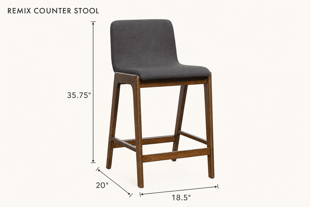 Remix Counter Stool in Gray dimensions - What&