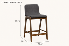 Remix Counter Stool in Gray dimensions - What&