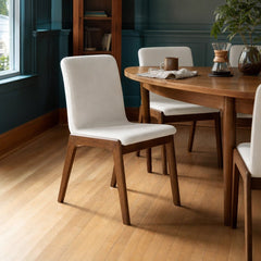 Remix Dining Chair in Cream styled in Portland AlbertArts foursquare dining room - Whats New Furniture