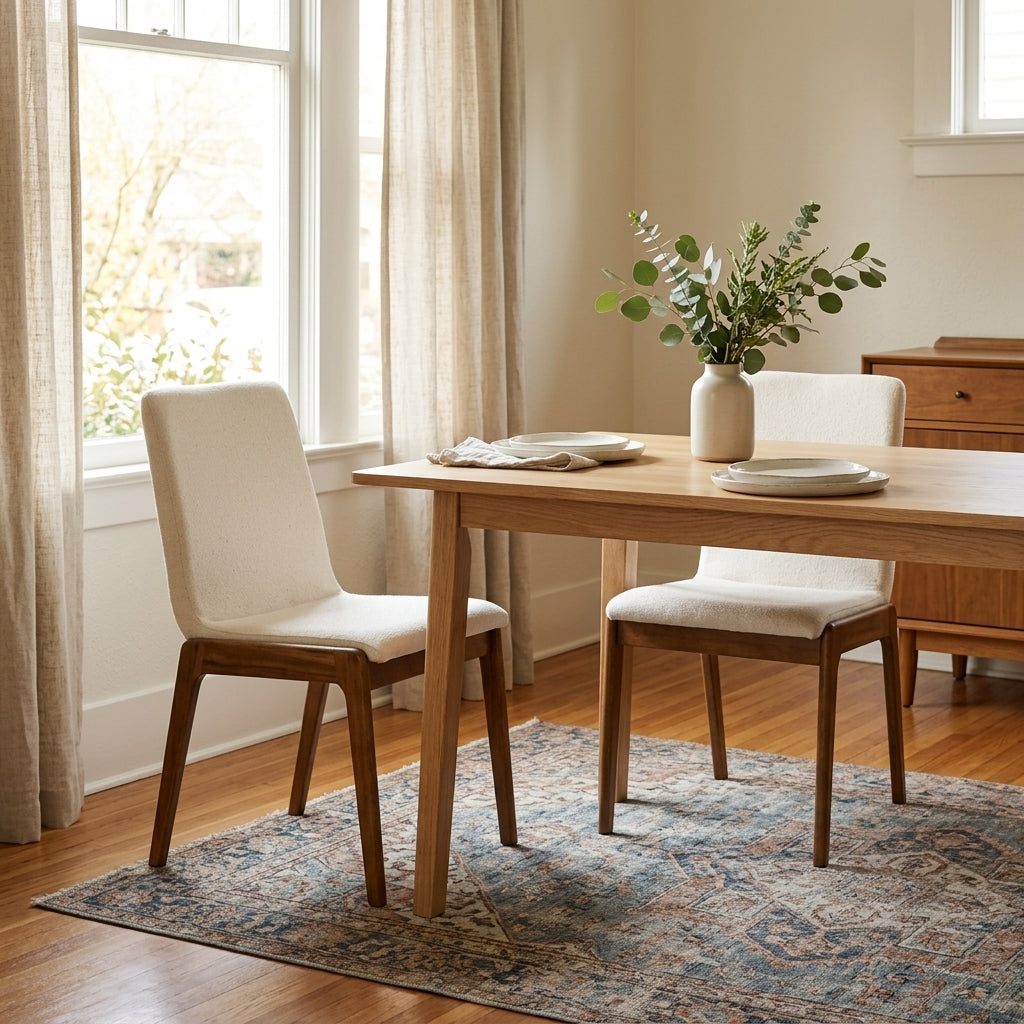Remix Dining Chairs in Cream styled in Portland bungalow dining room - Whats New Furniture