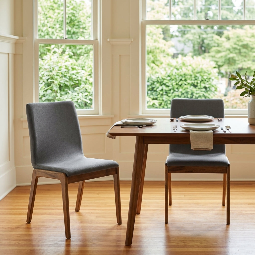 Remix Dining Chairs in Grey styled in Portland Craftsman dining room - Whats New Furniture