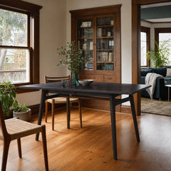 Remix Dining Table in Antique Black styled in Portland AlbertArts foursquare dining room - Whats New Furniture