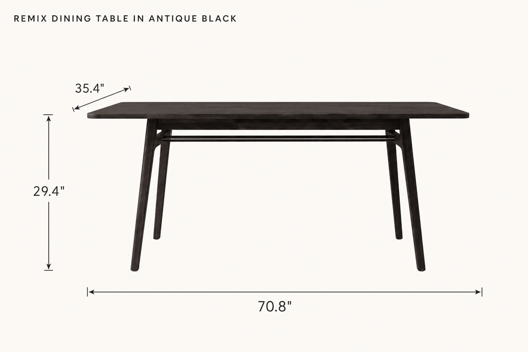 Remix Dining Table in Antique Black dimensions - What&