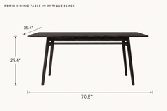 Remix Dining Table in Antique Black dimensions - What&