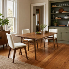 Remix Dining Table Set with Cream Chairs styled in Portland Sellwood cottage dining room - Whats New Furniture
