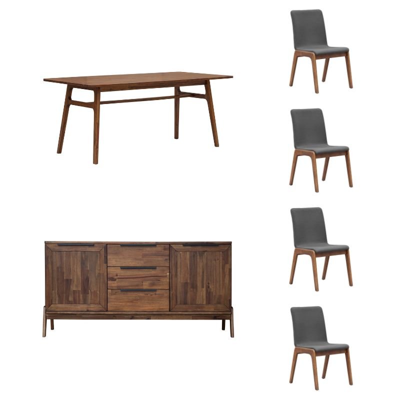 Remix Dining Table Set with Grey Chairs - dining table by LH Imports - Whats New Furniture Portland OR