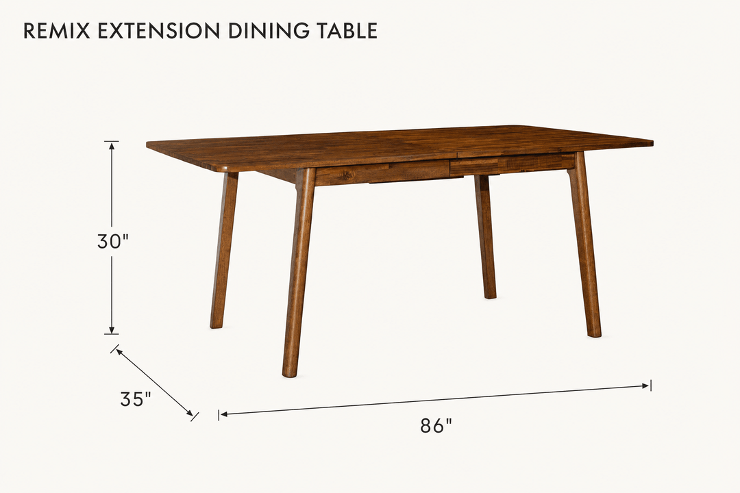 Remix Extension Dining Table dimensions - What&
