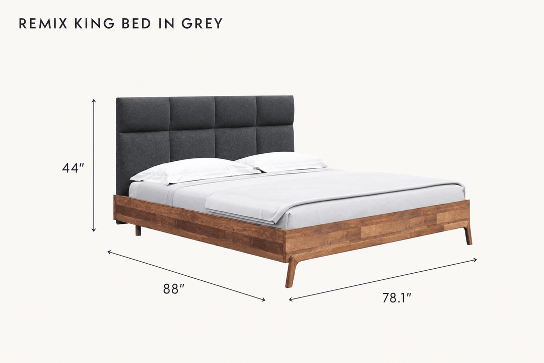 Remix King Bed in Grey dimensions - What&