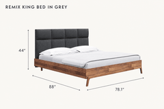 Remix King Bed in Grey dimensions - What&