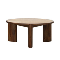 Remix Round Coffee Table in Travertine - coffee table by LH Imports - Whats New Furniture Portland OR
