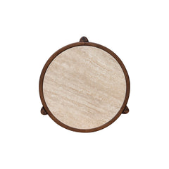 Remix Round Side Table in Travertine - side table by LH Imports - Whats New Furniture Portland OR