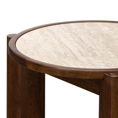 Remix Round Side Table in Travertine - side table by LH Imports - Whats New Furniture Portland OR