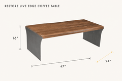 Restore Live Edge Coffee Table dimensions - What&