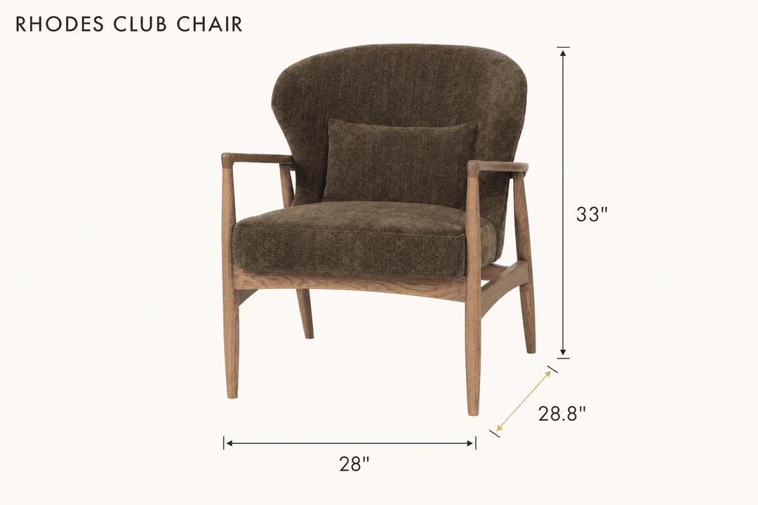 Rhodes Club Chair in Nettle dimensions - What&
