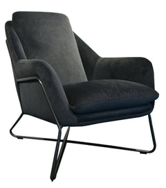 Romeo Lounge Chair - Dark Grey Velvet - Whats New Furniture Portland OR