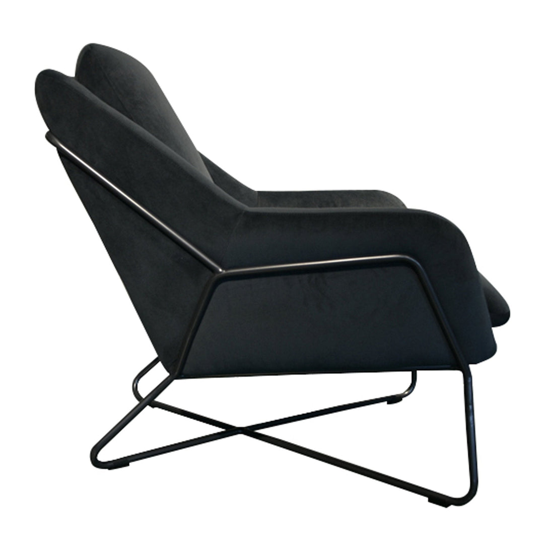 Romeo Lounge Chair - Dark Grey Velvet - Whats New Furniture Portland OR
