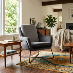 Romeo Lounge Chair styled in a bright Portland mid-century modern room - Whats New Furniture