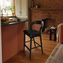 Rotondo Counter Stool in Black styled in Portland Montavillcottage kitchen - Whats New Furniture