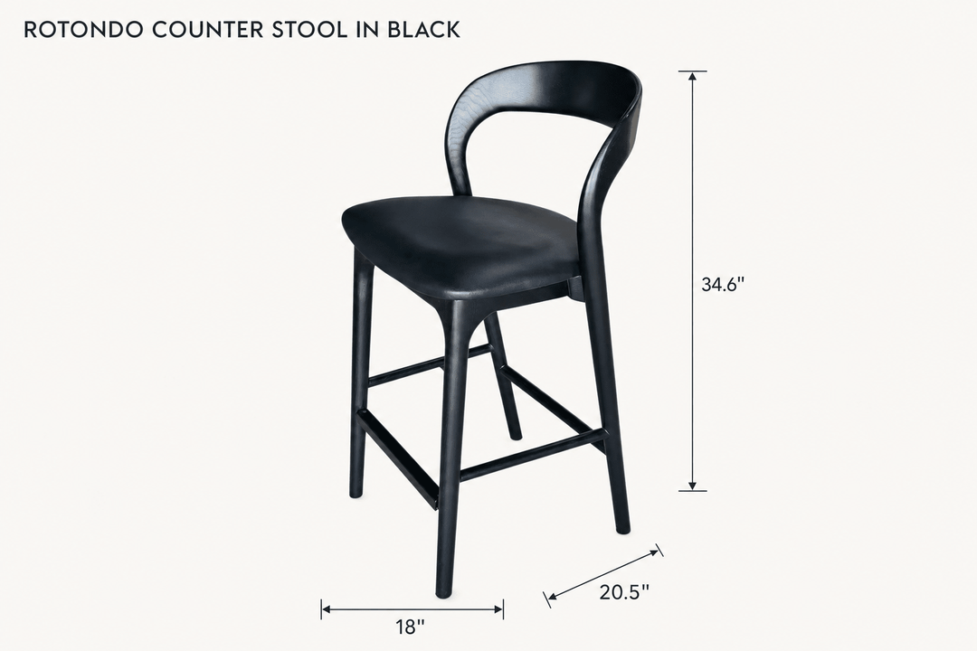 Rotondo Counter Stool in Black dimensions - What&