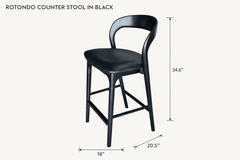 Rotondo Counter Stool in Black dimensions - What&