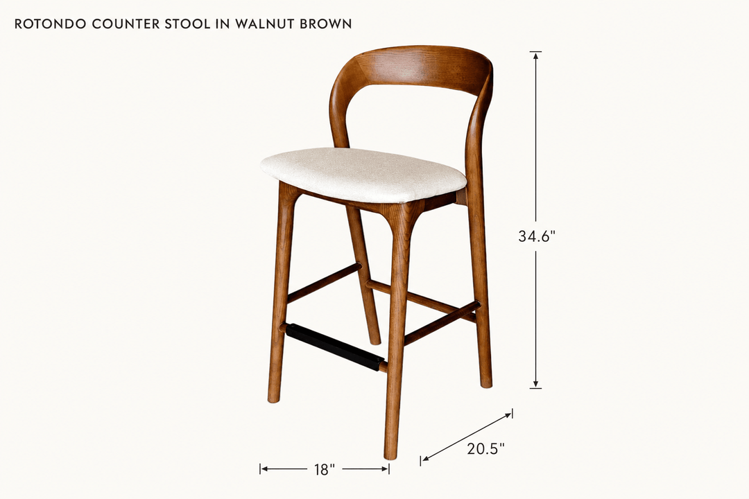 Rotondo Counter Stool in Walnut Brown dimensions - What&