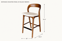Rotondo Counter Stool in Walnut Brown dimensions - What&