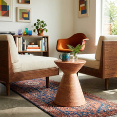 Rumi Side Table styled in a bright Portland mid-century modern interior - Whats New Furniture