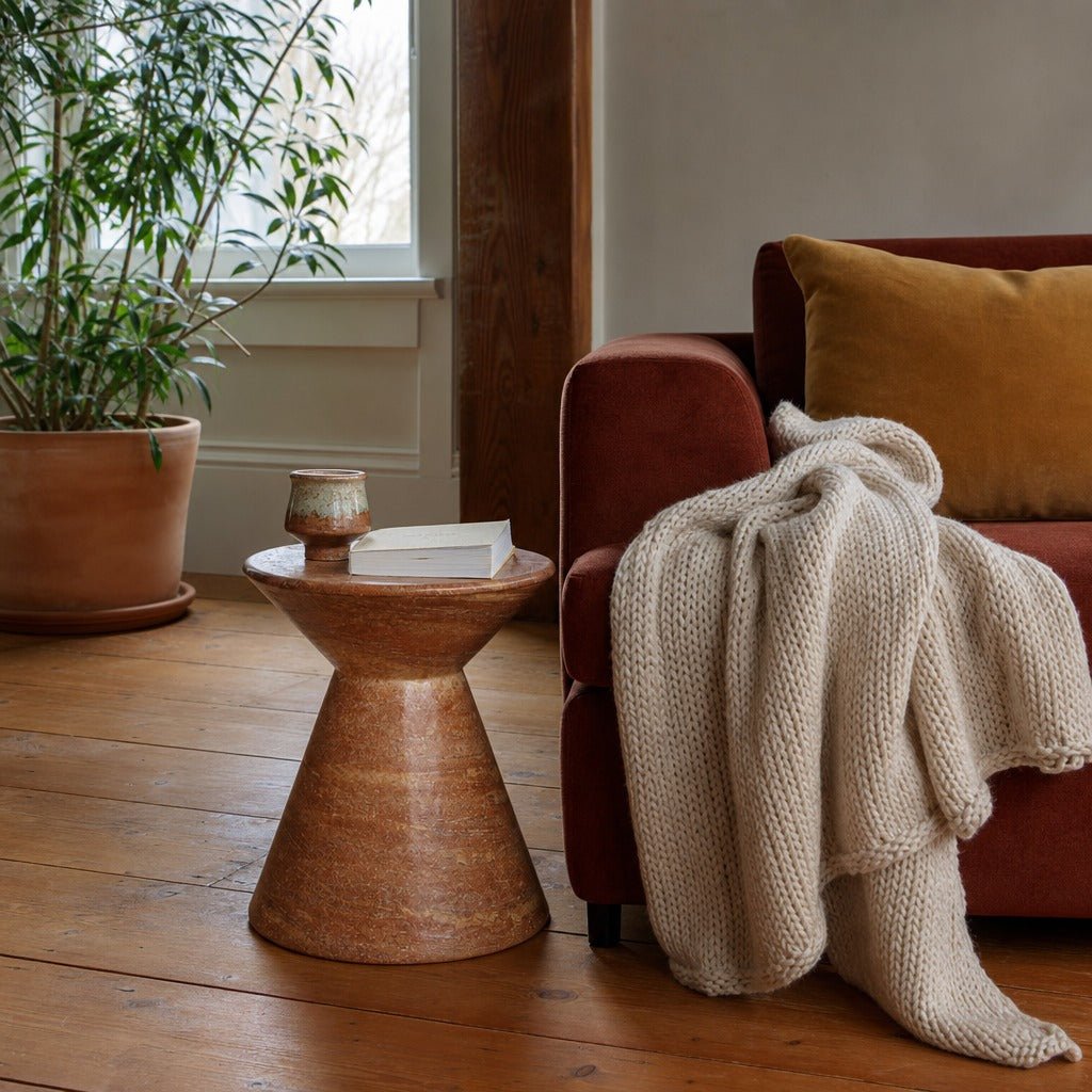 Rumi Side Table styled in Portland AlbertArts foursquare living room - Whats New Furniture