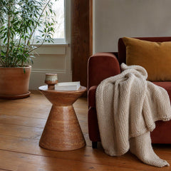 Rumi Side Table styled in Portland AlbertArts foursquare living room - Whats New Furniture