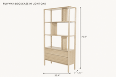 Runway Bookcase in Light Oak dimensions - What&