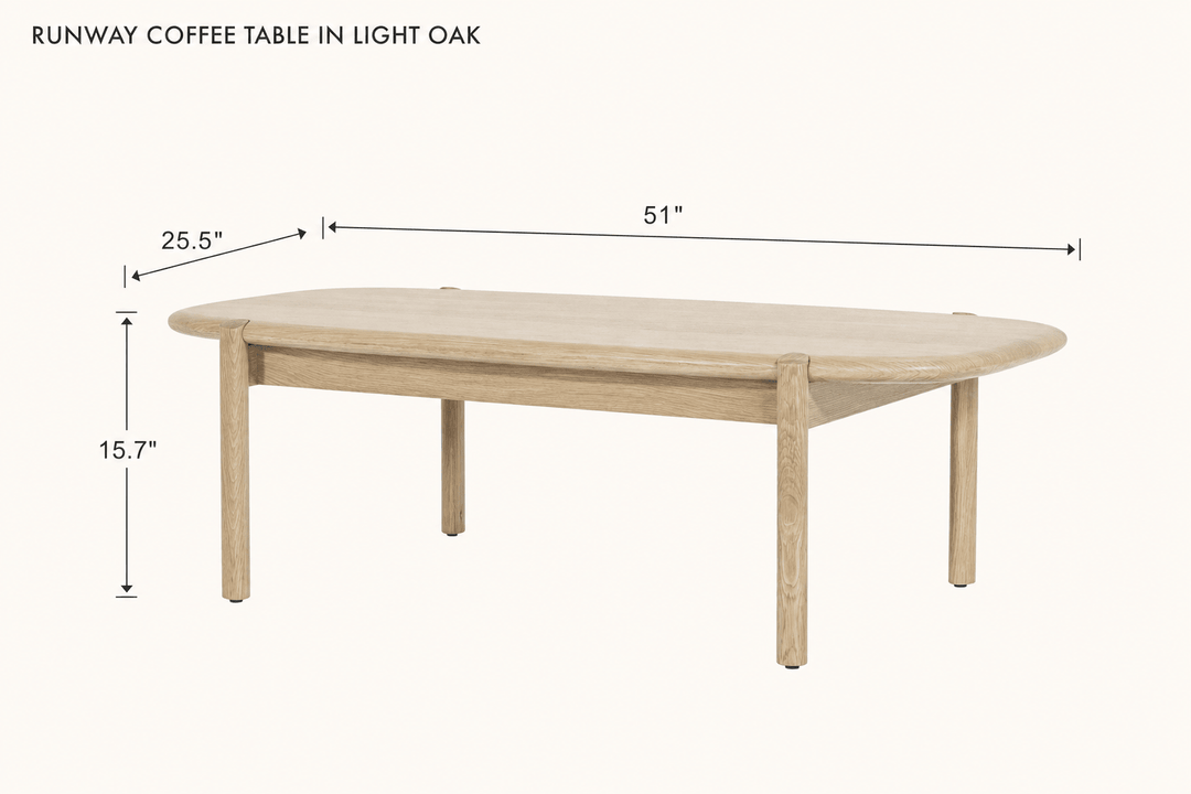 Runway Coffee Table in Light Oak dimensions - What&