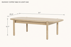 Runway Coffee Table in Light Oak dimensions - What&
