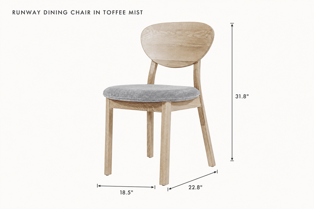 Runway Dining Chair in Toffee Mist dimensions - What&