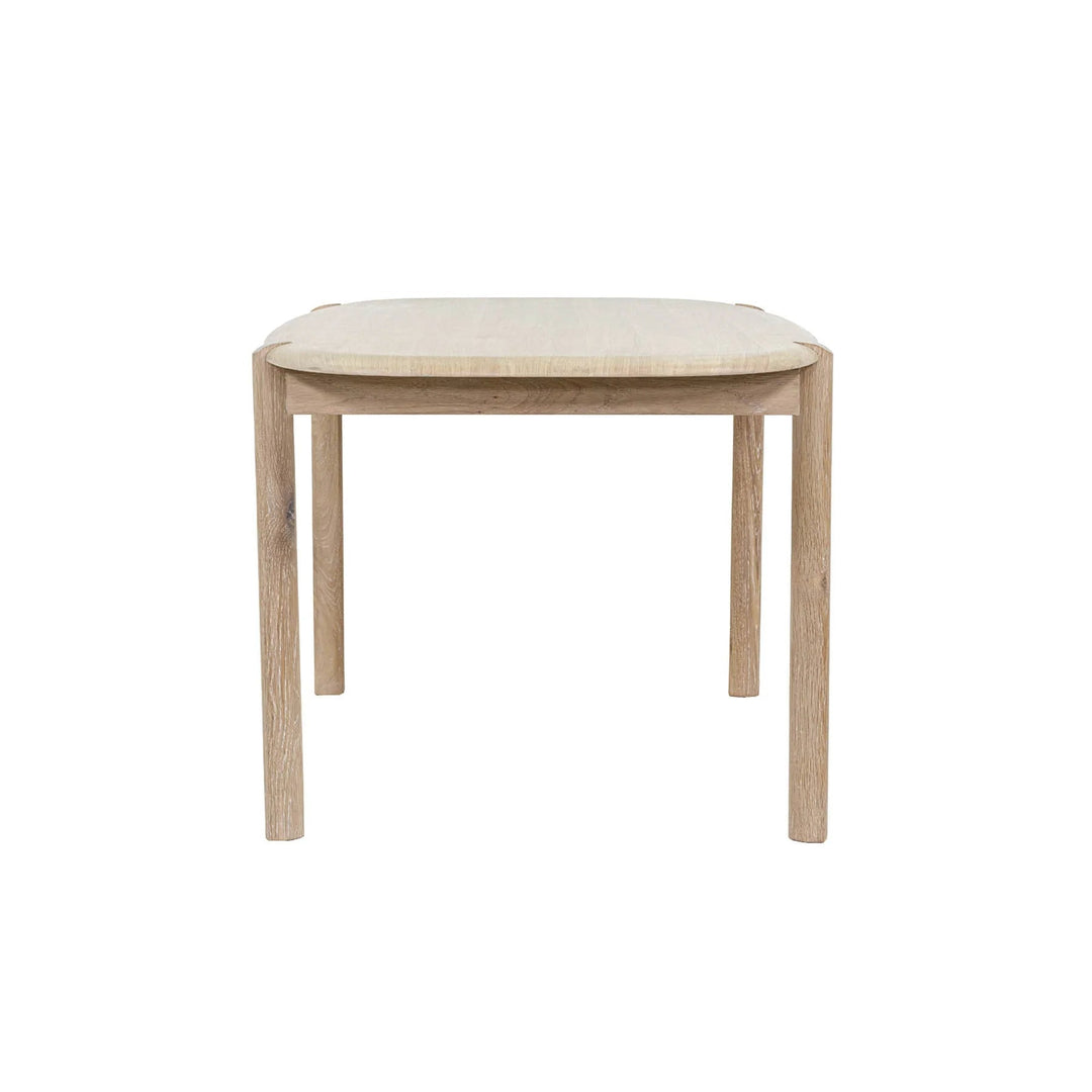 Runway Dining Table in Light Oak, end view - Whats New Furniture