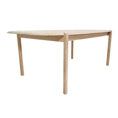 Runway Dining Table in Light Oak, low three-quarter angle - Whats New Furniture