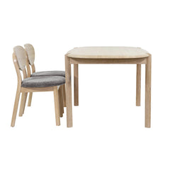 Runway Dining Table in Light Oak, chair clearance detail - Whats New Furniture