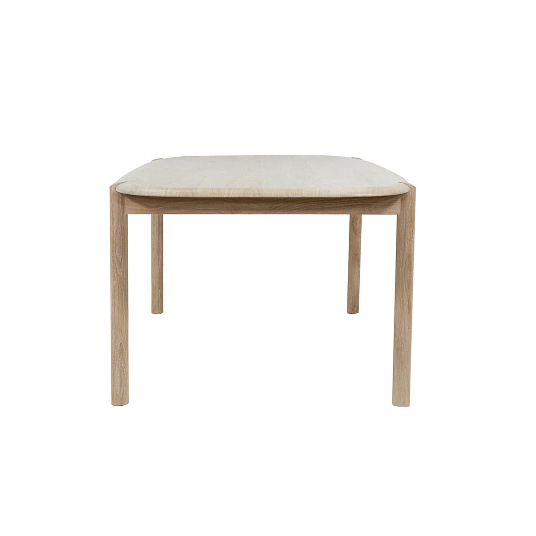 Runway Dining Table in Light Oak, end view - Whats New Furniture