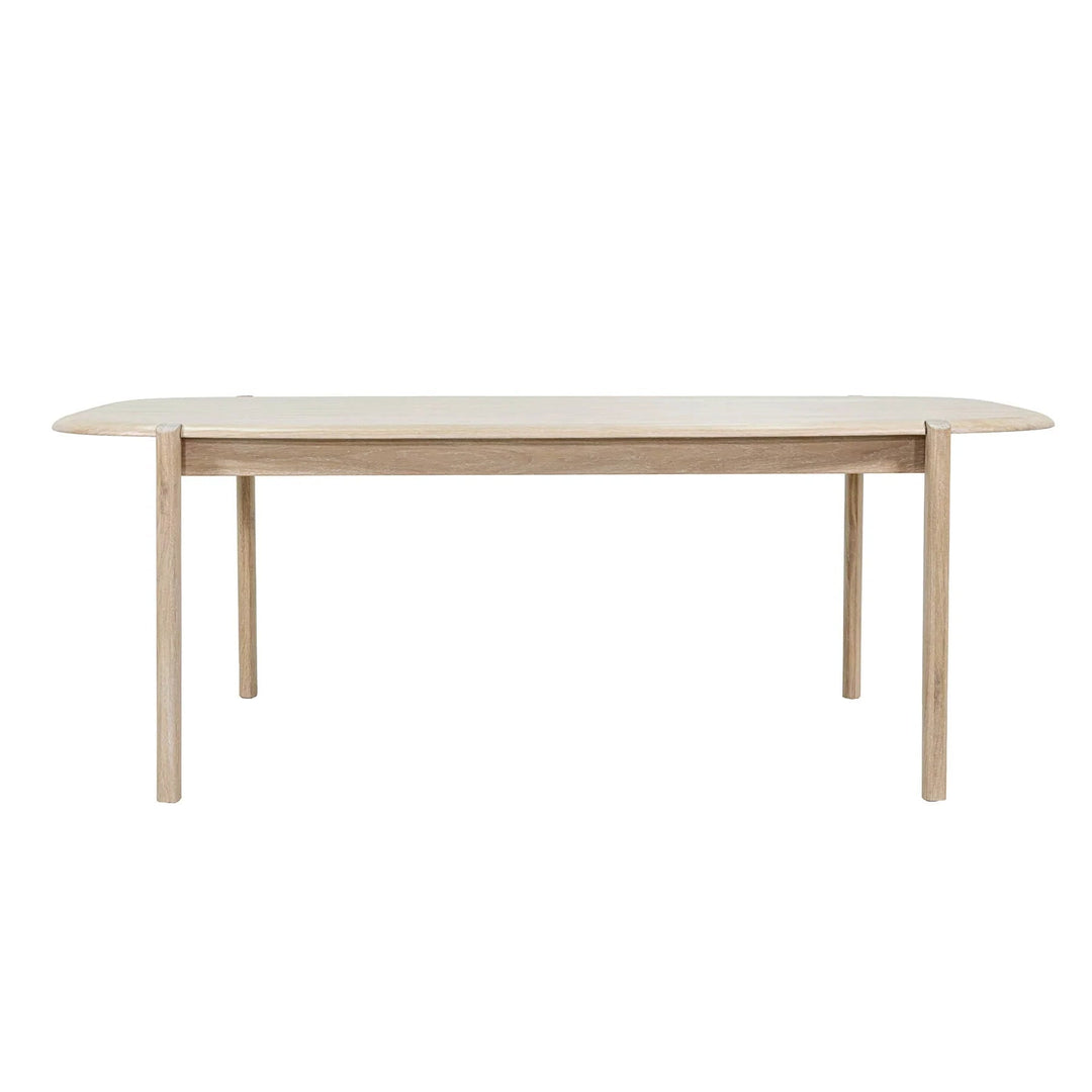 Runway Dining Table in Light Oak, front view - Whats New Furniture