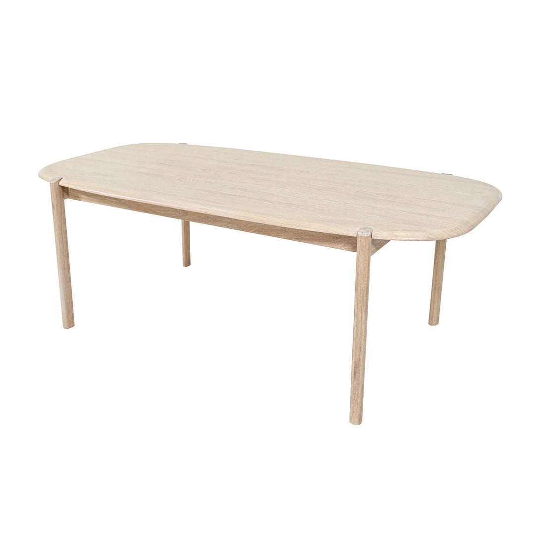 Runway Dining Table in Light Oak, three-quarter angle - Whats New Furniture
