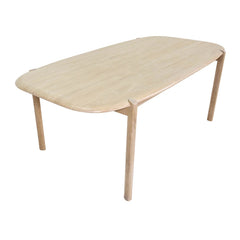 Runway Dining Table in Light Oak, high three-quarter angle - Whats New Furniture