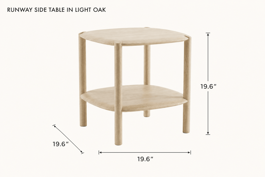 Runway Side Table in Light Oak dimensions - What&