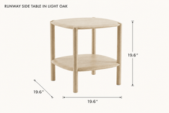 Runway Side Table in Light Oak dimensions - What&
