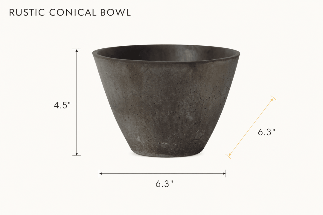 Rustic Conical Bowl in Rustic Brown dimensions - What&