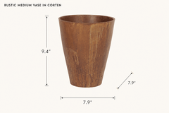 Rustic Medium Vase in Corten dimensions - What&
