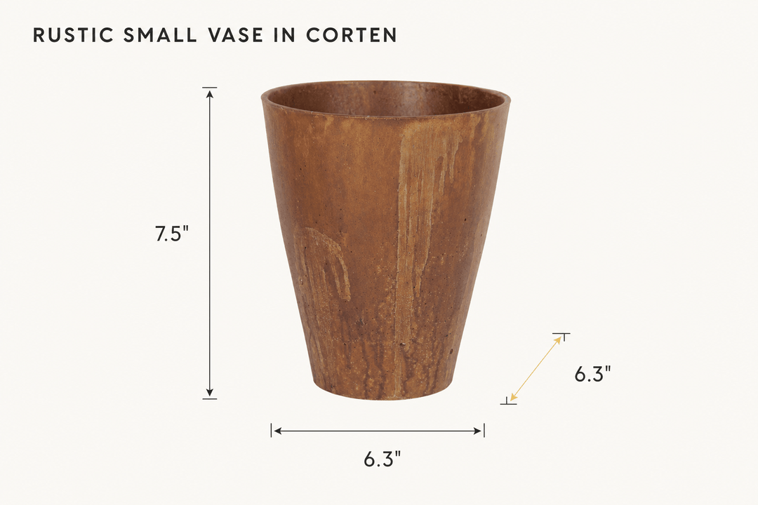 Rustic Small Vase in Corten dimensions - What&
