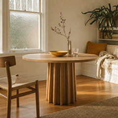 Sculpture Dining Table in Natural styled in Portland St. Johns bungalow dining room - Whats New Furniture