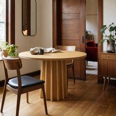 Sculpture Dining Table in Natural styled in Portland AlbertArts foursquare dining room - Whats New Furniture