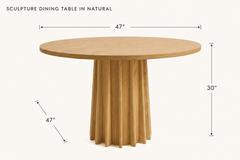 Sculpture Dining Table in Natural dimensions - What&
