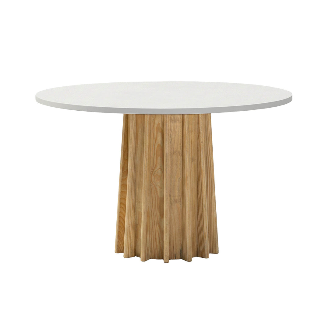Sculpture Dining Table in White Concrete Wash - dining table by LH Imports - Whats New Furniture Portland OR