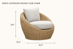 Siesta Outdoor Round Club Chair dimensions - What&
